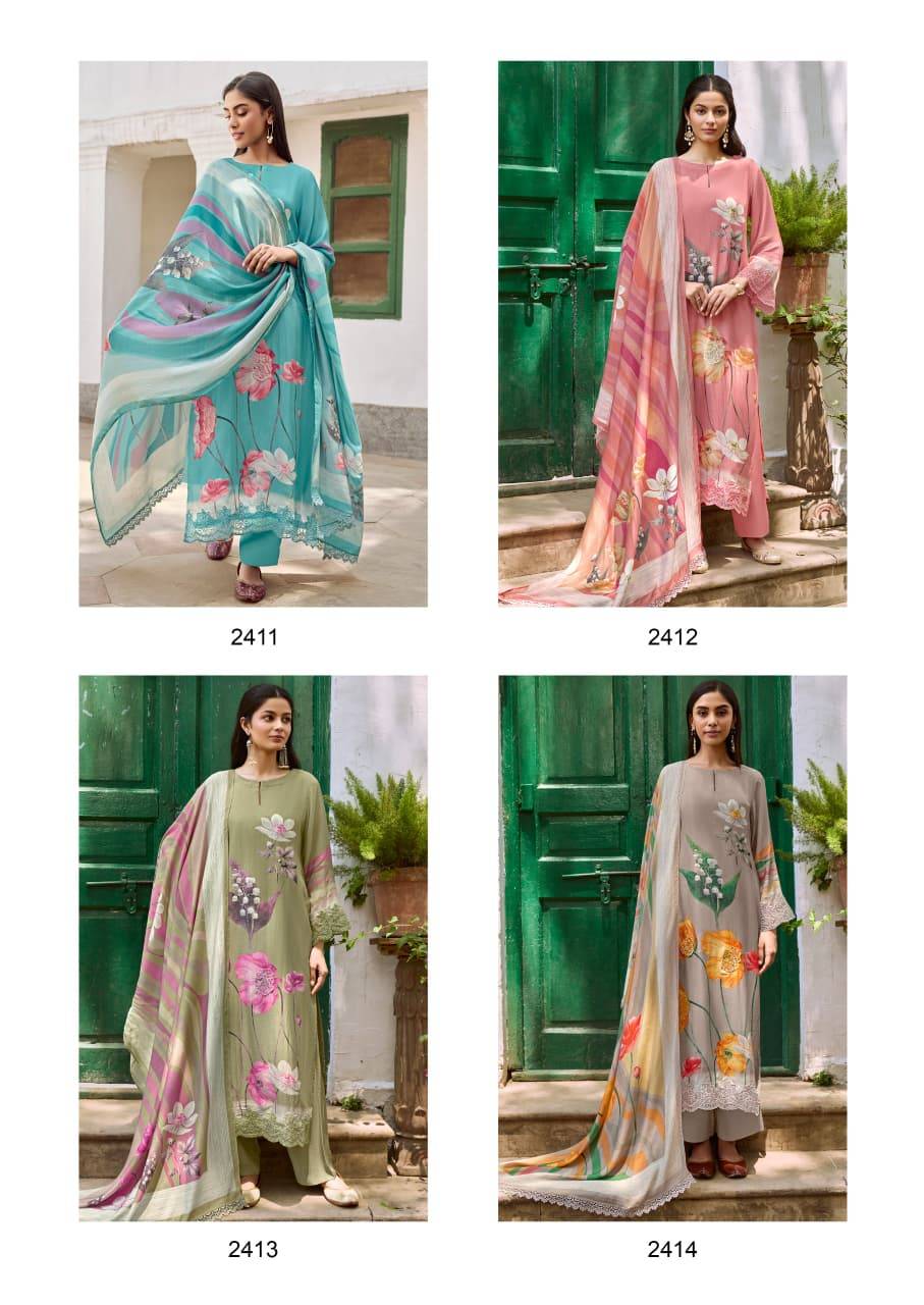 Dehri By Kimora suit 2411 to 2414 Series Stylish Beautiful Colourful Pure Muslin Dresses At Wholesale Price